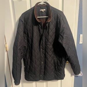 Peter Millar Suffolk Men's Black Quilted collared coat Jacket